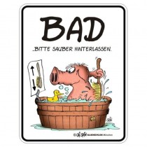 geprägtes Blechschild - Uli Stein - Bad