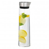 Wasserkaraffe ACQUA Edelstahl matt mit Glas kombiniert 1 Liter Inhalt