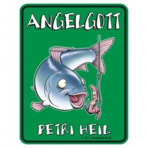 geprägtes Blechschild - Angelgott
