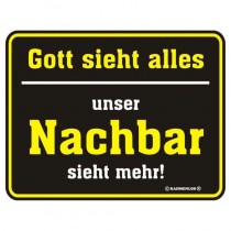 geprägtes Blechschild - Gott sieht alles