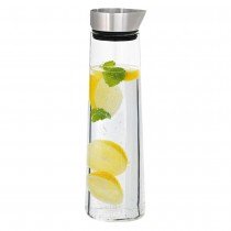 Wasserkaraffe ACQUA Edelstahl matt mit Glas kombiniert 1 Liter Inhalt