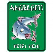 geprägtes Blechschild - Angelgott