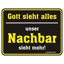 geprägtes Blechschild - Gott sieht alles