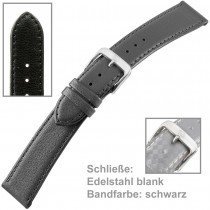 Uhrenarmband Men 18mm Kalbleder genäht schwarz