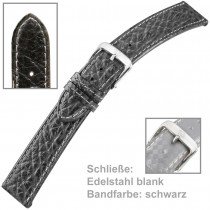 Uhrenarmband Men 18mm sportives Kalbleder schwarz