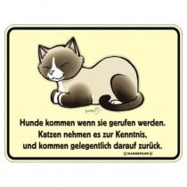 geprägtes Blechschild - Hund kommen ..