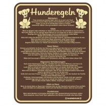 geprägtes Blechschild - Hunderegeln