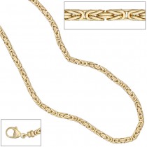 Königskette 585 Gelbgold 3,2mm 80cm Gold Kette Halskette Goldkette Karabiner