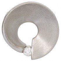 Anhänger 585 Weißgold matt 1 Diamant Brillant 0,07ct. Weißgoldanhänger