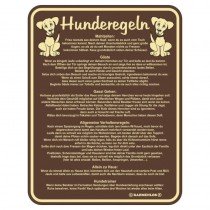 geprägtes Blechschild - Hunderegeln