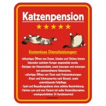 geprägtes Blechschild - Katzen Pension