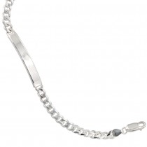 Schildband 925 Sterling Silber 19cm Gravur ID Armband Karabiner