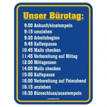 geprägtes Blechschild - Unser Büro Tag