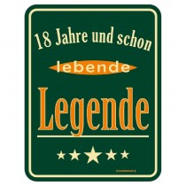 geprägtes Blechschild 18 Jahre und schon Legende