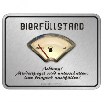 geprägtes Blechschild - Bierfüllstand Tankanzeige
