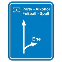 geprägtes Blechschild - Party Alkohol Fußball Spaß Ehe Autobahn