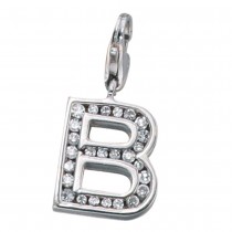 Anhänger Charm Buchstabe B 925 Sterling Silber mit Zirkonia