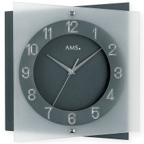 Wanduhr Quarz analog anthrazit grau leise ohne Ticken mit Glas