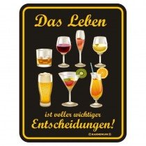 geprägtes Blechschild Das Leben