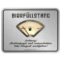 geprägtes Blechschild - Bierfüllstand Tankanzeige