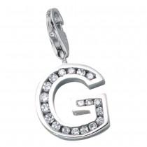 Anhänger Charm Buchstabe G 925 Sterling Silber mit Zirkonia