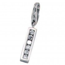 Anhänger Charm Buchstabe I 925 Sterling Silber mit Zirkonia