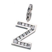 Anhänger Charm Buchstabe Z 925 Sterling Silber mit Zirkonia