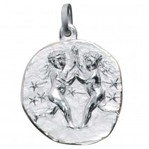 Anhänger Sternzeichen Zwilling 925 Sterling Silber matt Sternzeichenanhänger