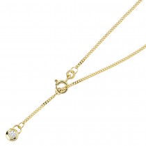 Fußkettchen Fußkette 333 Gelbgold 1 Zirkonia 25cm Federring
