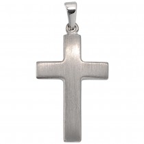 Anhänger Kreuz 925 Sterling Silber mattiert Kreuzanhänger Silberkreuz