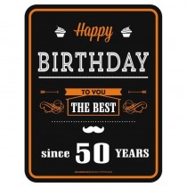 geprägtes Blechschild - Happy Birthday since 50 years