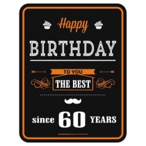 geprägtes Blechschild - Happy Birthday since 60 years