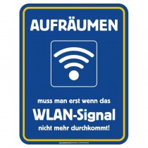 geprägtes Blechschild - Aufräumen Wlan-Signal