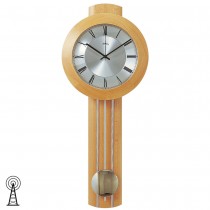 Funkwanduhr mit Pendel Holz Buche massiv Pendeluhr