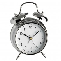 Wecker Quarz mit Glockensignal verchromtes Gehäuse