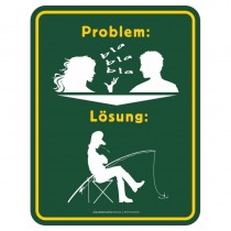 geprägtes Blechschild - Problem Lösung Angeln
