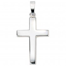 Anhänger Kreuz schlicht 585 Weißgold Kreuzanhänger Weißgoldkreuz