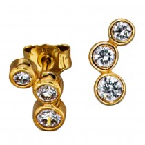 Ohrstecker 333 Gelbgold 6 Zirkonia Ohrringe Goldohrstecker