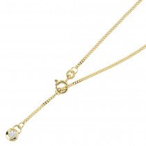 Fußkettchen Fußkette 333 Gelbgold 1 Zirkonia 25cm Federring