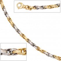 Collier Halskette 585 Gelbgold Weißgold bicolor 45cm Kette Goldkette