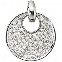 Anhänger rund 585 Weißgold 78 Diamanten Brillanten 1,45ct. Weißgoldanhänger