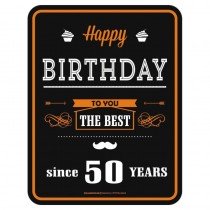geprägtes Blechschild - Happy Birthday since 50 years