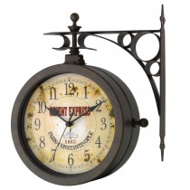 Wanduhr Quarz Nostalgie mit Thermometer Antik-Look wetterfest