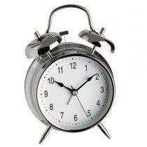 Wecker Quarz mit Glockensignal verchromtes Gehäuse