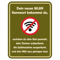 geprägtes Blechschild - WLAN Kennwort