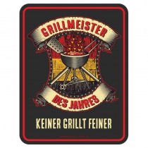 geprägtes Blechschild - Grillmeister des Jahres