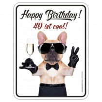 geprägtes Blechschild - Happy Birthday 40 ist cool