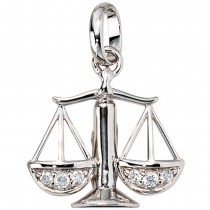 Anhänger Sternzeichen Waage 925 Silber mit Zirkonia Sternzeichenanhänger