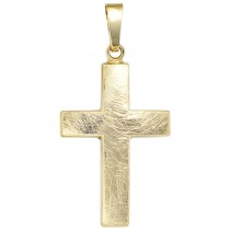 Anhänger Kreuz 333 Gelbgold eismatt Kreuzanhänger Goldkreuz