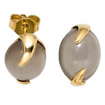 Ohrstecker 585 Gelbgold 2 Mondsteine Ohrringe Goldohrstecker